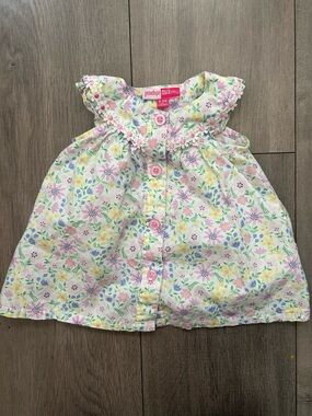 Penelope Mack Pastel Floral Baby Dress - Pink, Yellow, Blue - Sz: 6-9 month's